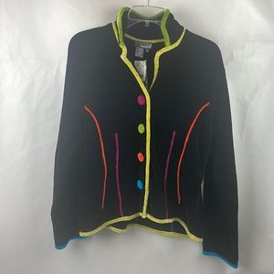Lisa Nichols Vintage Colorful Women’s knit Cardigan Sweater Sz L